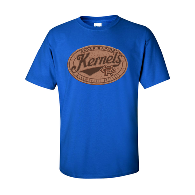 Kernels Royal T shirt with a Leather patch design